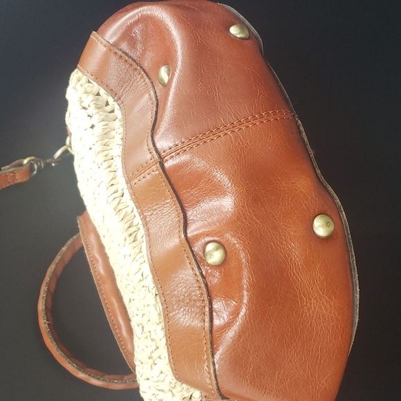 ❌SOLD❌Patricia Nash Ossi Satchel Raffia Crochet Floral Leather Crochet Crossbody - Picture 8 of 16